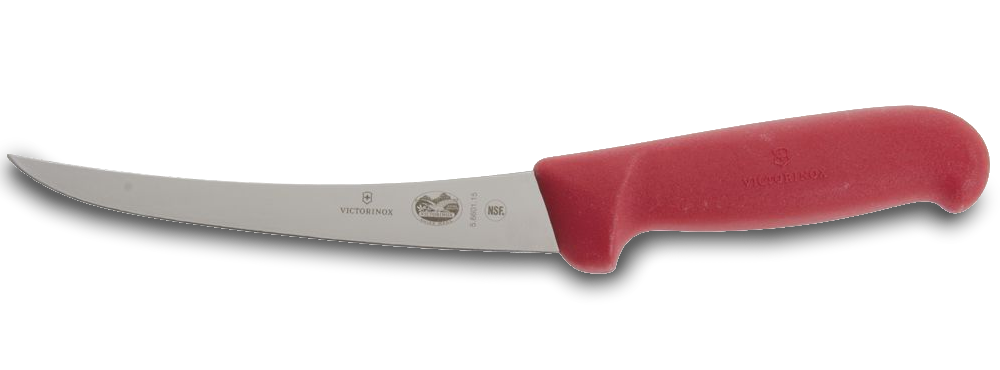 6" Curved Semi-Flex Boning Knife (red)