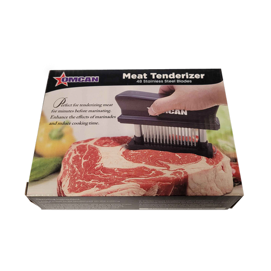 Stainless Steel Manual Meat Tenderizer with 48 Needles (Black)